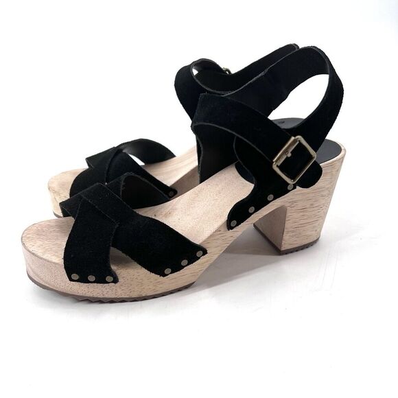 LOFT Ankle Strap Chunky Wooden Sandals - Picture 4 of 8